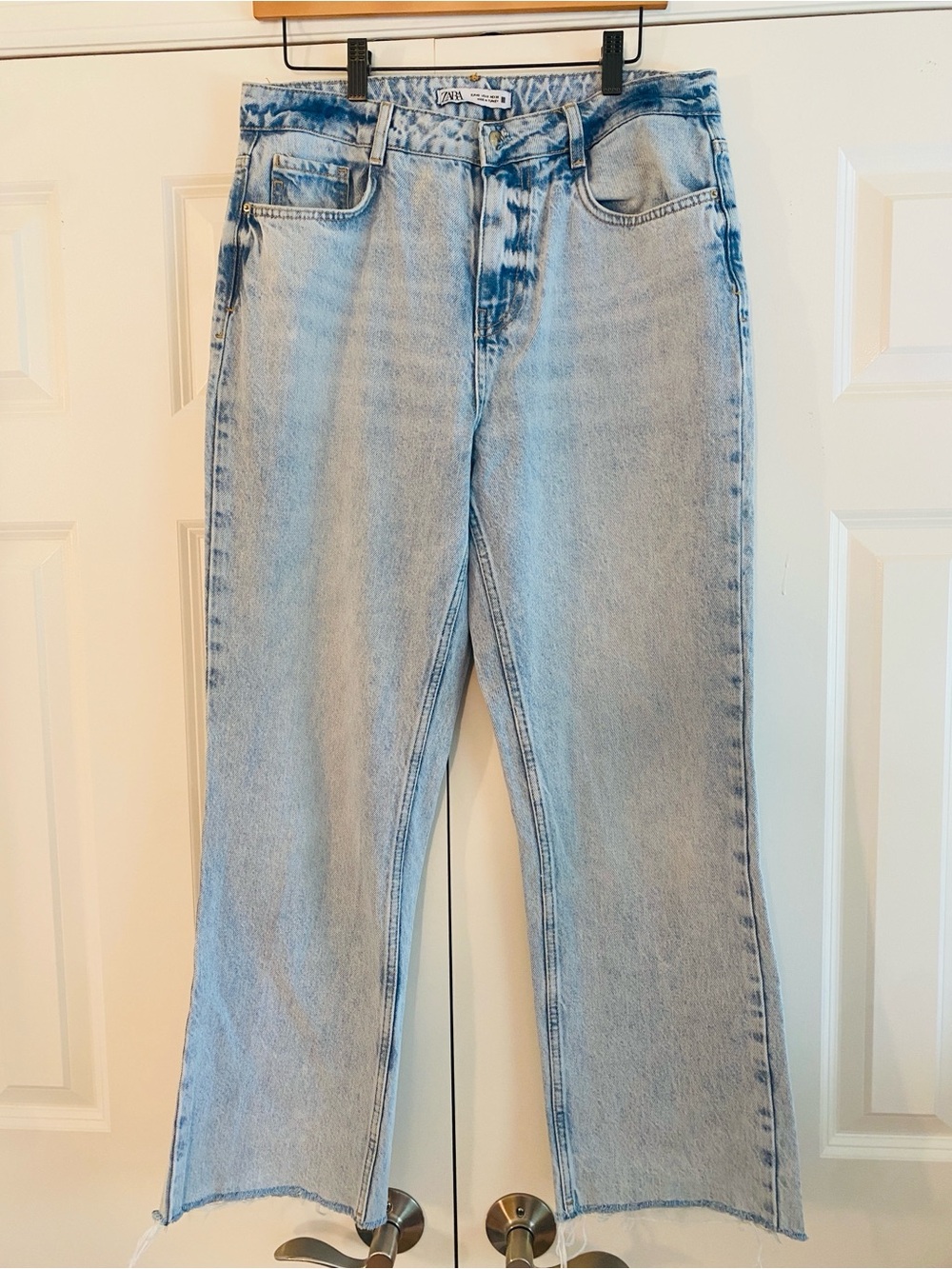 Zara Z.02 Light Wash High-Rise Straight Jeans - Light Blue